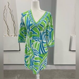 Tropical Blue and Green Women's Swim Cover-Up